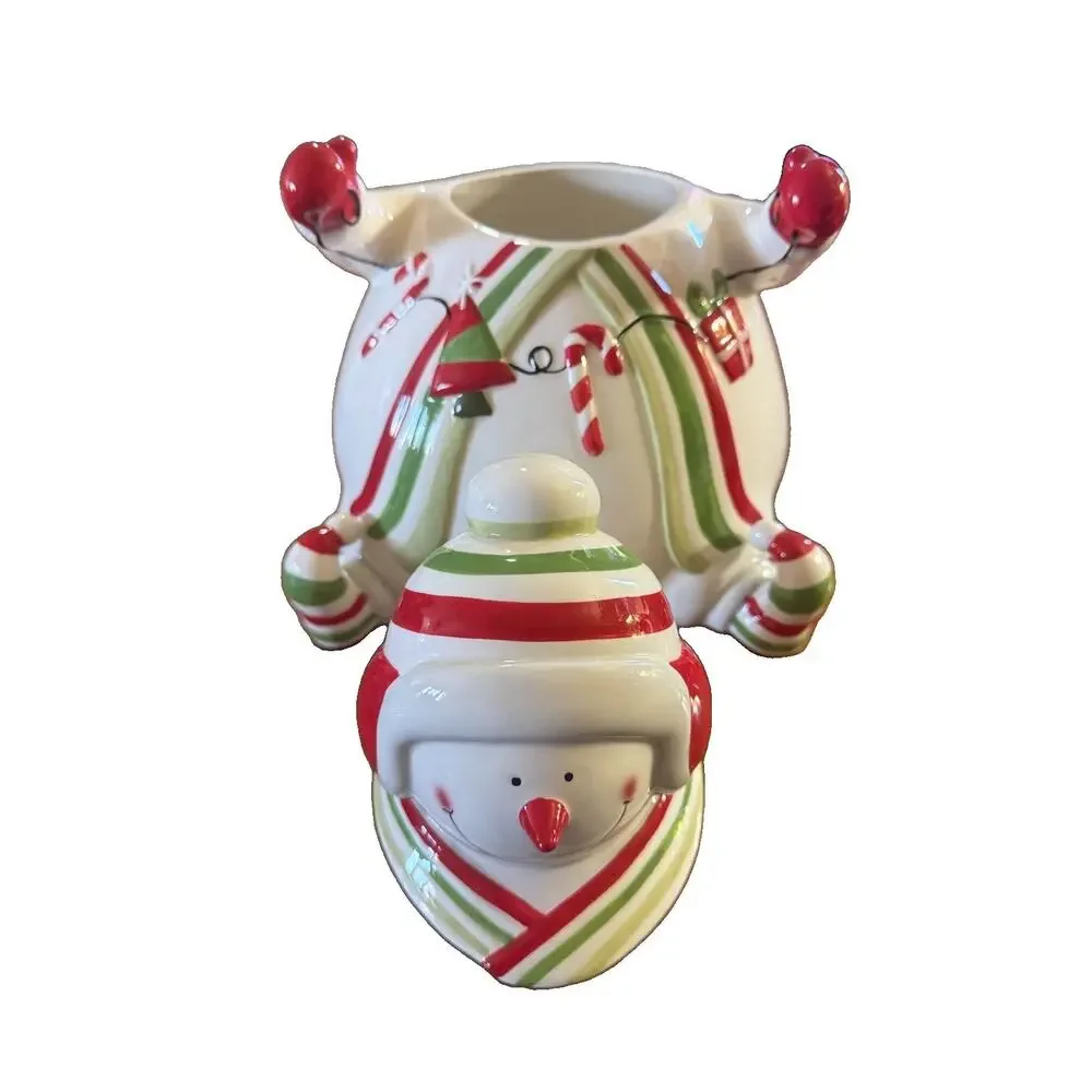 American Atelier Snowman Cookie Jar Ceramic Christmas 5615